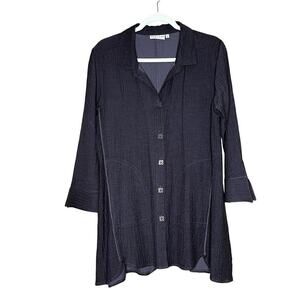 Habitat women's size medium tunic, button-up cuff sleeves lagenlook, minimalist